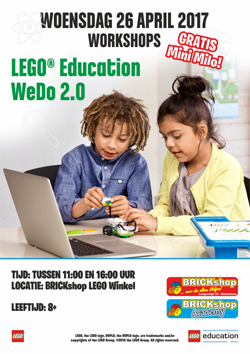 BRICKshop Workshop Aankondiging WeDO Mini Milo 26april 250px